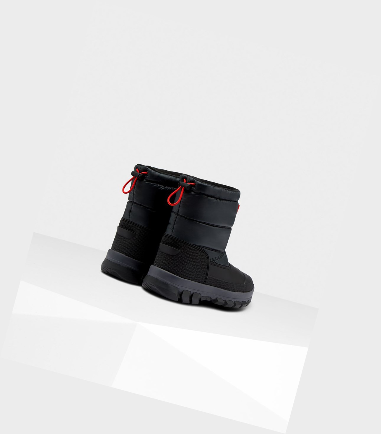 Śniegowce Damskie Hunter Original Insulated Krótkie Czarne | 651HYQGVU