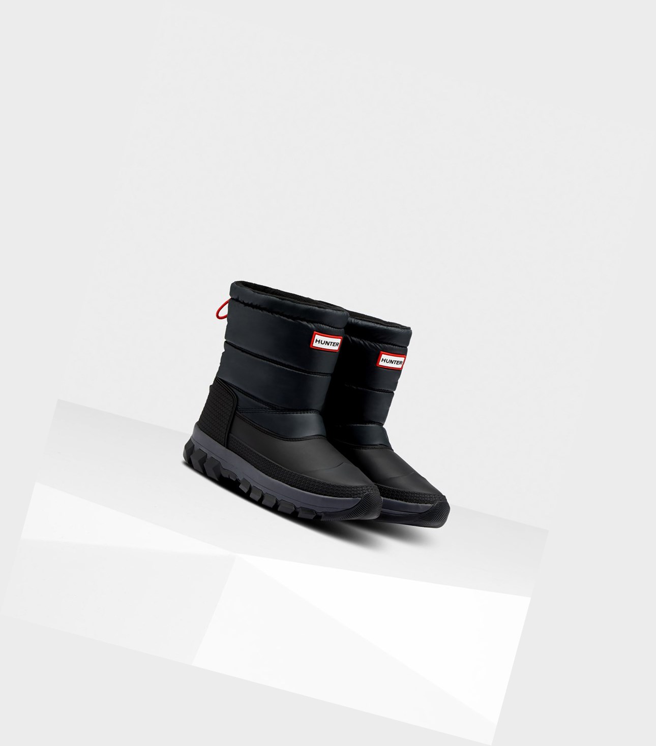 Śniegowce Damskie Hunter Original Insulated Krótkie Czarne | 651HYQGVU