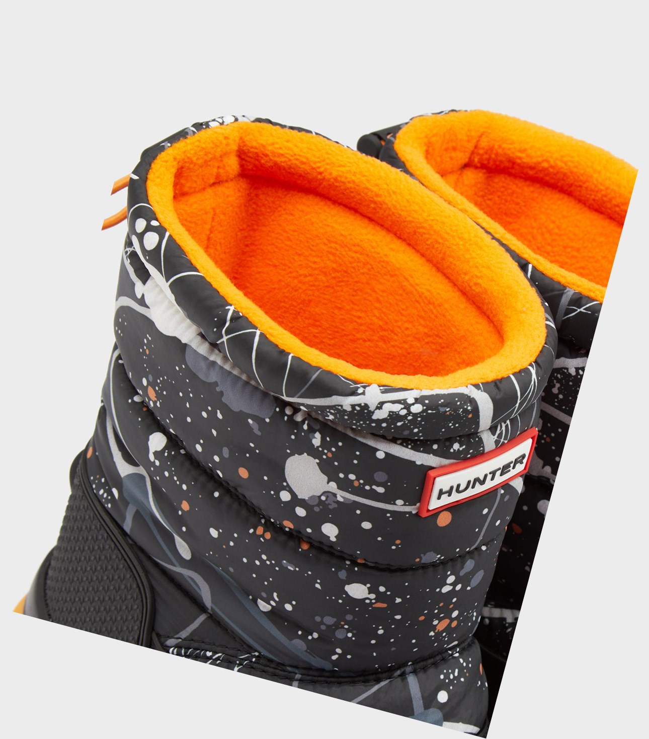 Śniegowce Damskie Hunter Original Printed Insulated Krótkie Czarne | 195IBRXOJ