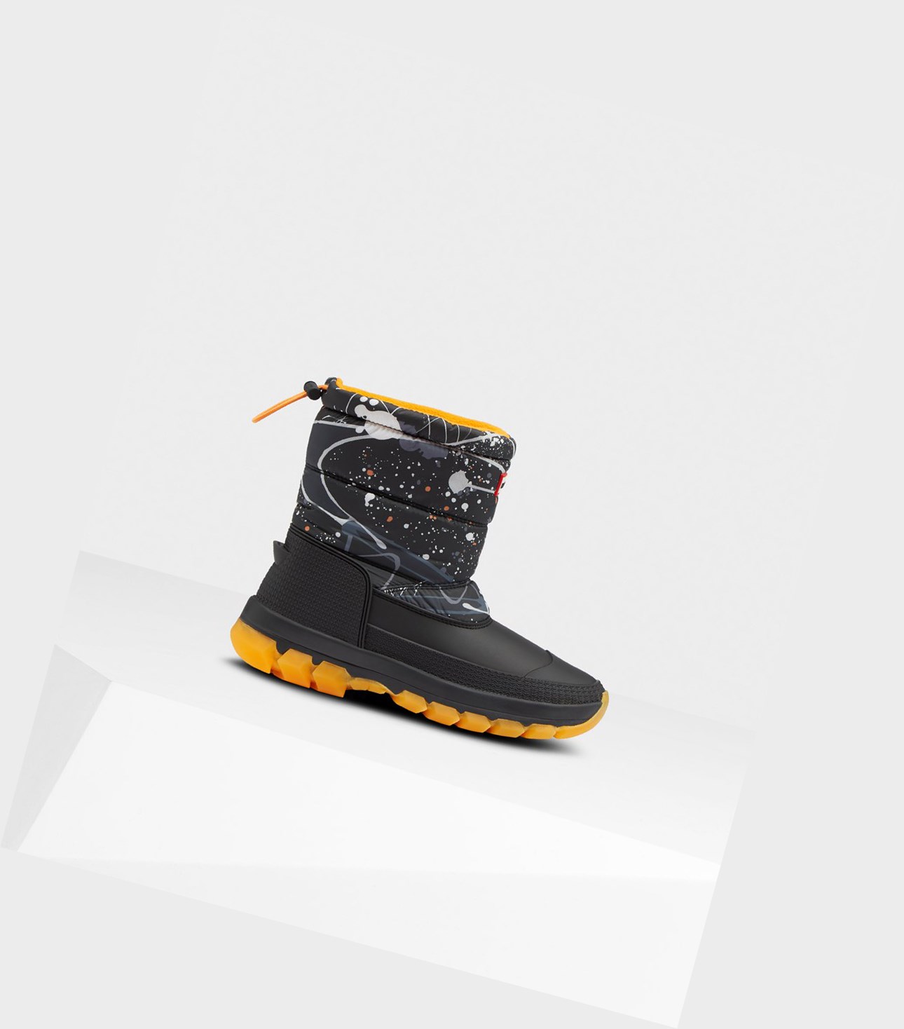 Śniegowce Damskie Hunter Original Printed Insulated Krótkie Czarne | 195IBRXOJ
