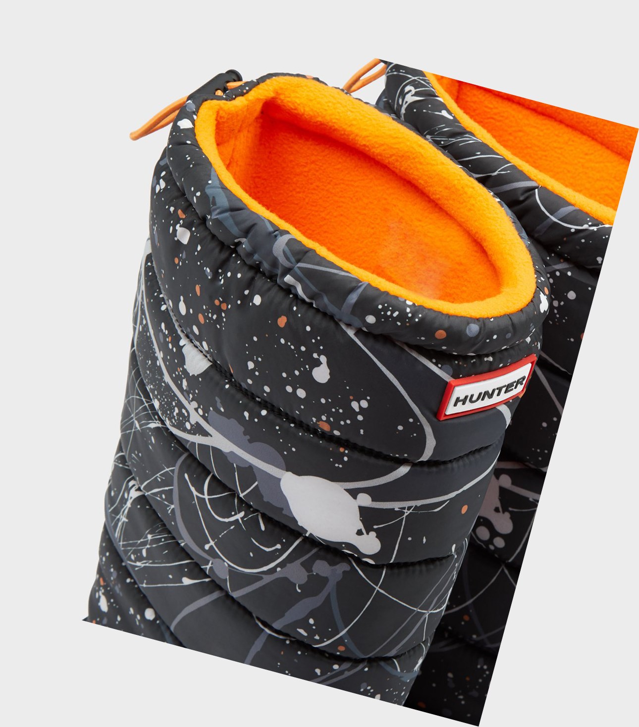 Śniegowce Damskie Hunter Original Printed Insulated Wysokie Czarne | 206OPTEVA