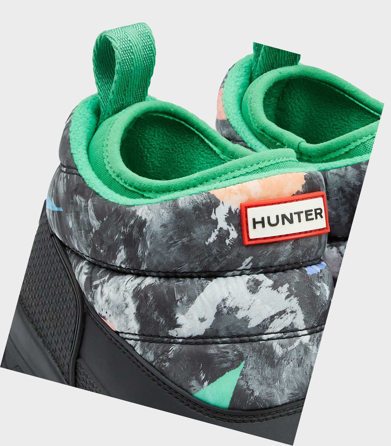 Śniegowce Damskie Hunter Original Printed Insulated Ankle Czarne | 407ENRWHY
