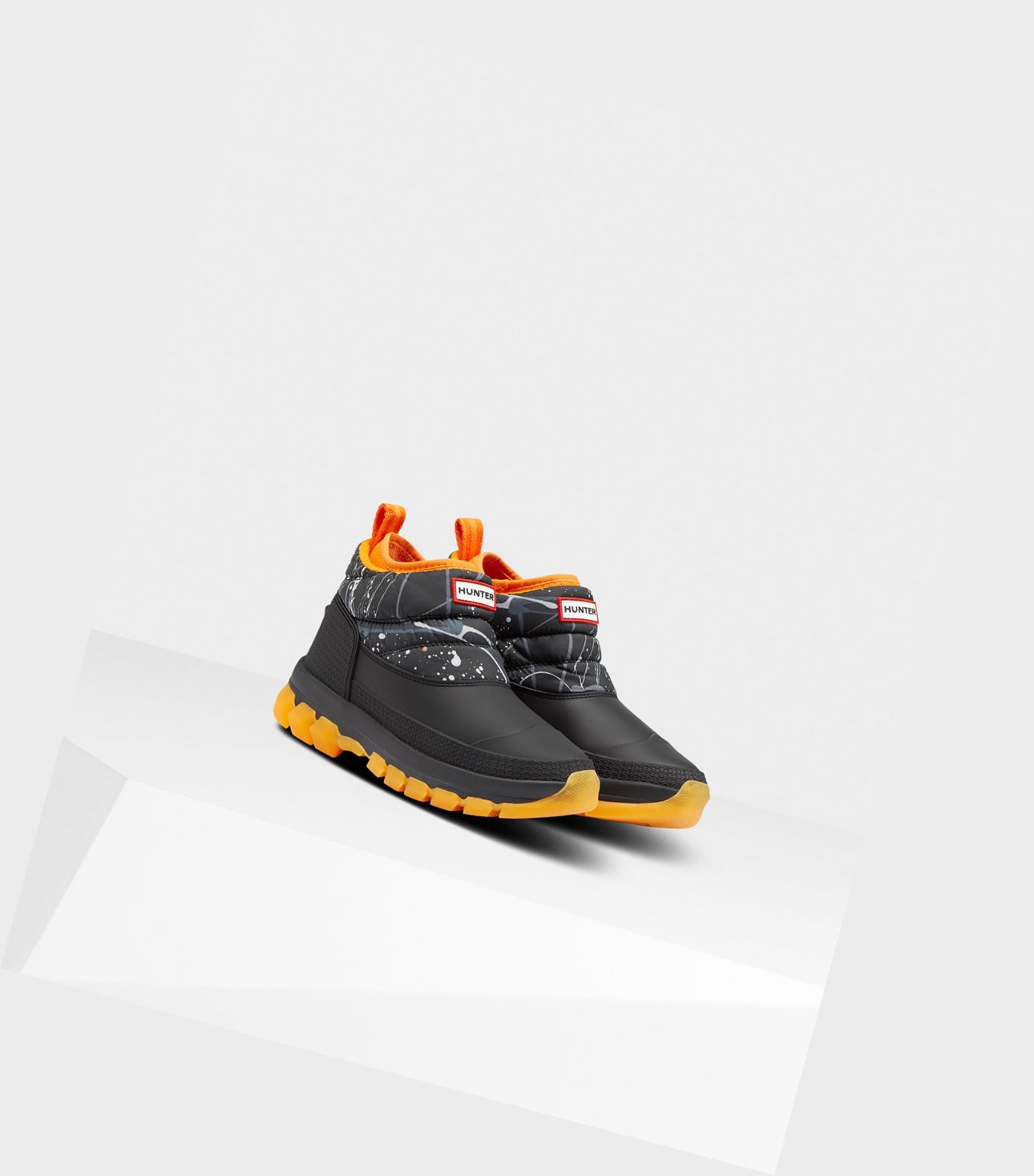 Śniegowce Damskie Hunter Original Printed Insulated Ankle Czarne | 489FXRDIB