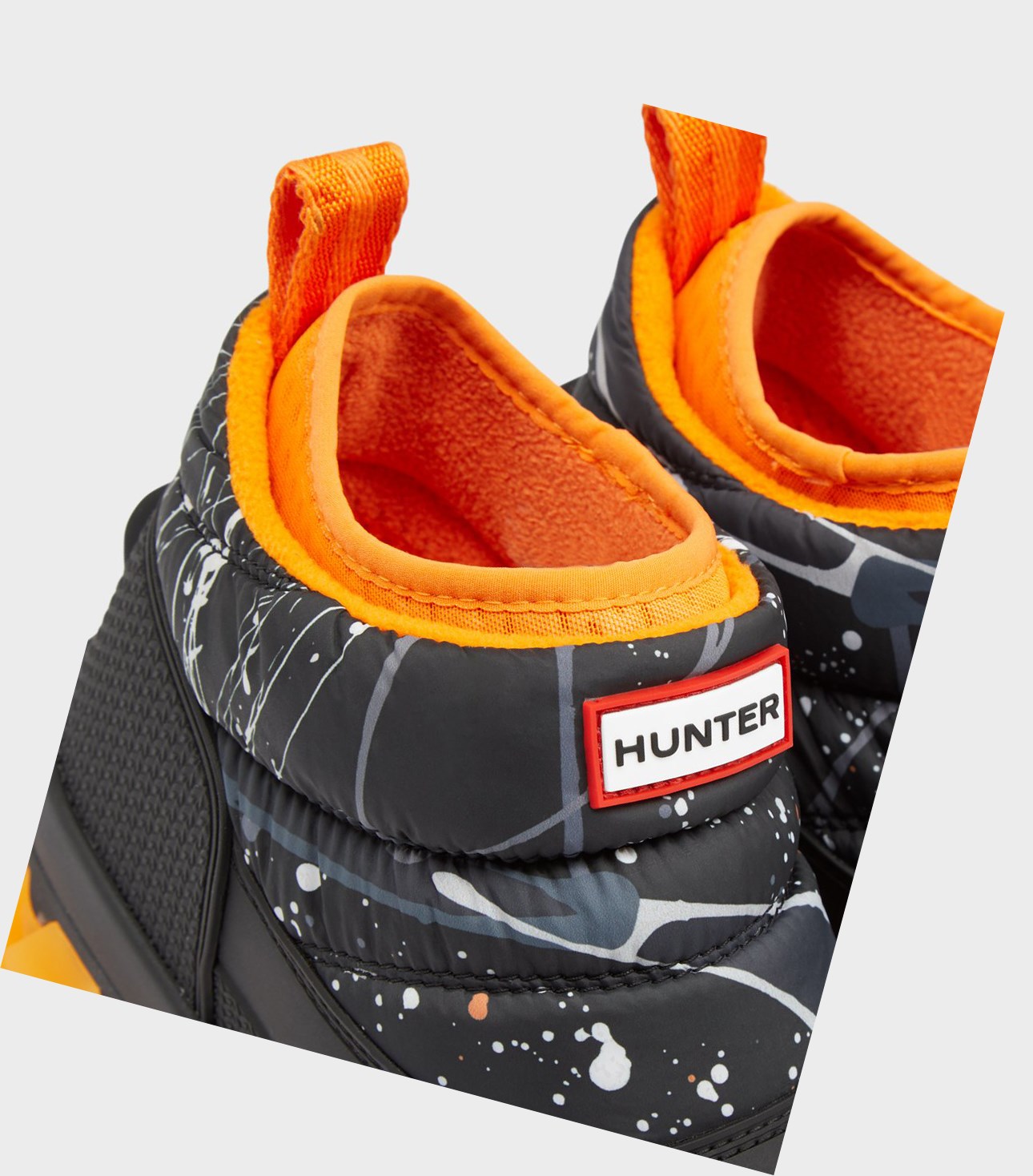Śniegowce Damskie Hunter Original Printed Insulated Ankle Czarne | 489FXRDIB